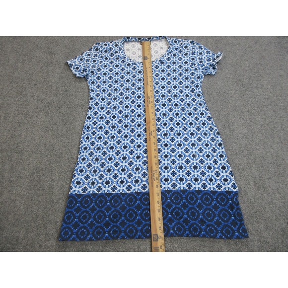 Tommy Bahama Dress Womens Medium Blue Geometric T-Shirt Short Sleeve Jersey - Picture 8 of 12